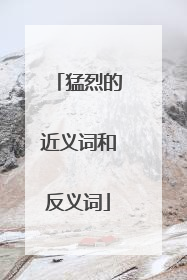 猛烈的近义词和反义词