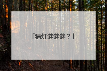 猜灯谜谜谜？