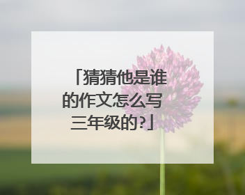 猜猜他是谁的作文怎么写三年级的?