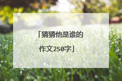 猜猜他是谁的作文250字