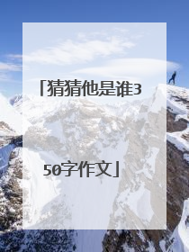 猜猜他是谁350字作文