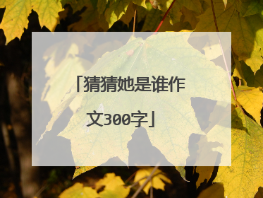 猜猜她是谁作文300字