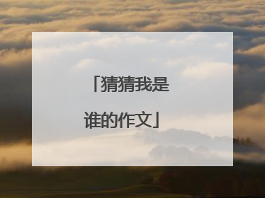 猜猜我是谁的作文