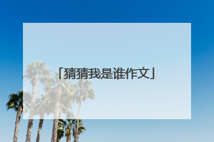 猜猜我是谁作文