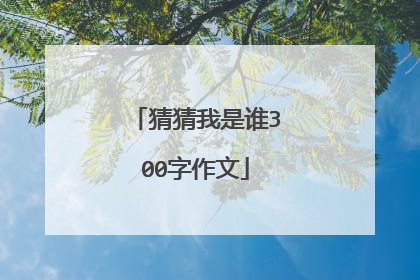 猜猜我是谁300字作文