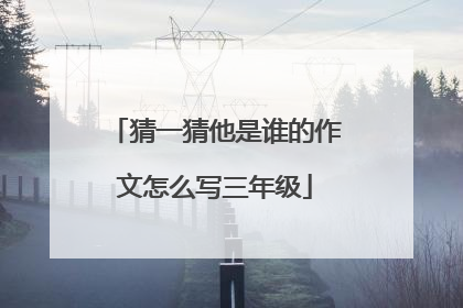 猜一猜他是谁的作文怎么写三年级