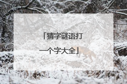 猜字谜语打一个字大全