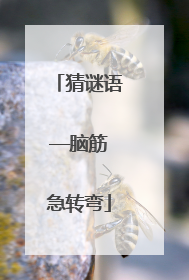 猜谜语——脑筋急转弯