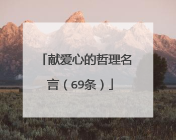 献爱心的哲理名言（69条）