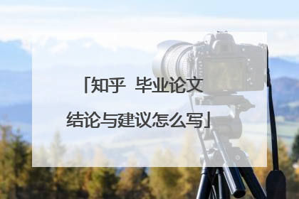 知乎 毕业论文 结论与建议怎么写