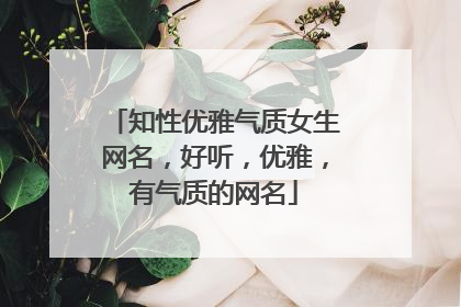 知性优雅气质女生网名,好听,优雅,有气质的网名