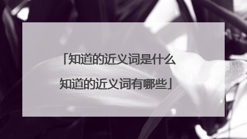 知道的近义词是什么 知道的近义词有哪些