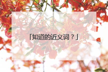 知道的近义词?
