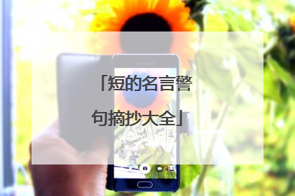 短的名言警句摘抄大全