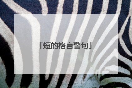 短的格言警句