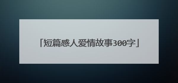 短篇感人爱情故事300字