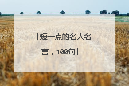 短一点的名人名言,100句