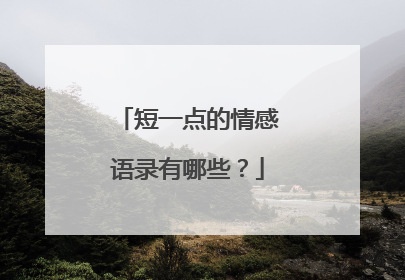 短一点的情感语录有哪些?
