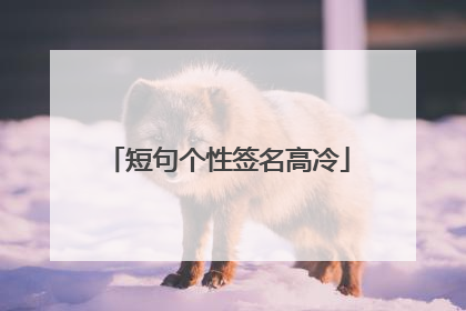 短句个性签名高冷