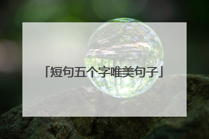 短句五个字唯美句子