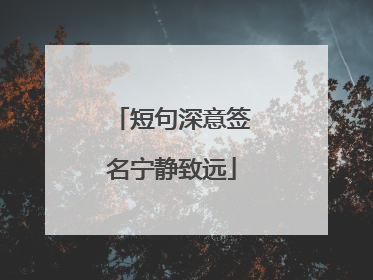 短句深意签名宁静致远
