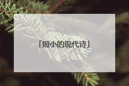 短小的现代诗