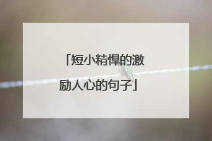 短小精悍的激励人心的句子