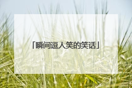 瞬间逗人笑的笑话