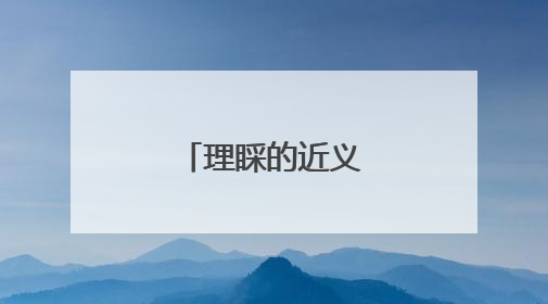 理睬的近义词是什么?