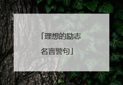 理想的励志名言警句