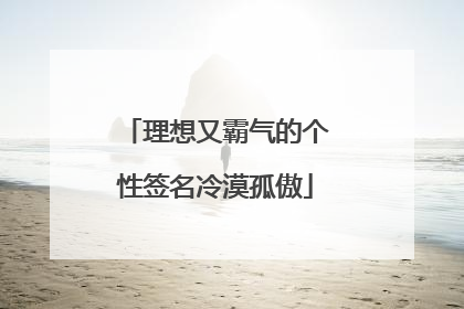 理想又霸气的个性签名冷漠孤傲