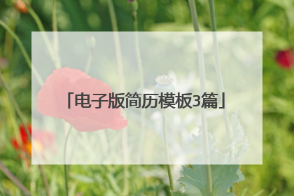 电子版简历模板3篇