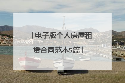 电子版个人房屋租赁合同范本5篇