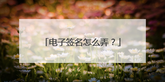 电子签名怎么弄?