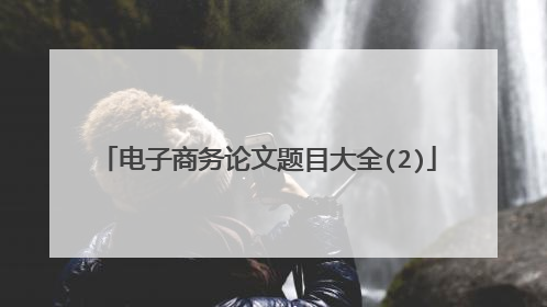 电子商务论文题目大全(2)