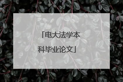 电大法学本科毕业论文