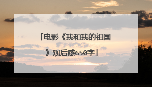 电影《我和我的祖国》观后感650字
