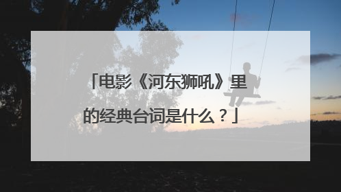 电影《河东狮吼》里的经典台词是什么？