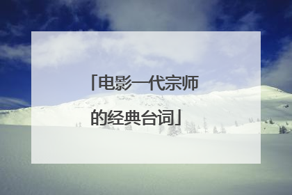 电影一代宗师的经典台词