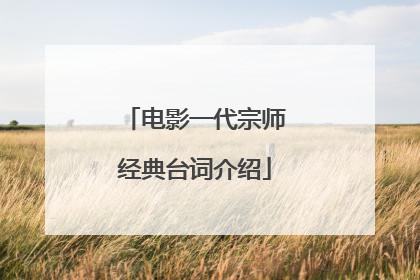 电影一代宗师经典台词介绍