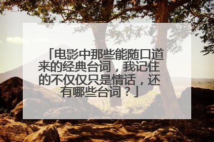 电影中那些能随口道来的经典台词,我记住的不仅仅只是情话,还有哪些台词?