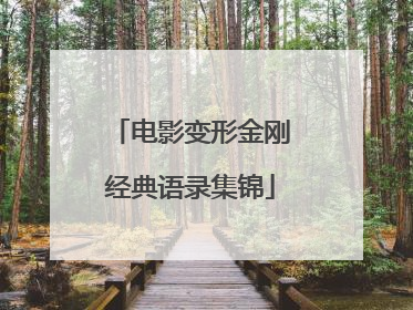 电影变形金刚经典语录集锦