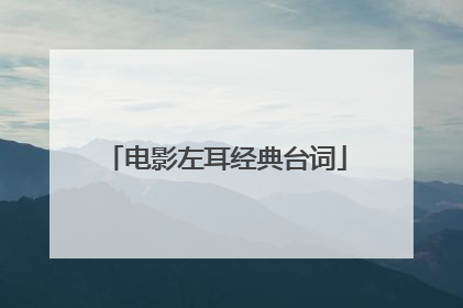 电影左耳经典台词