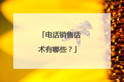 电话销售话术有哪些？