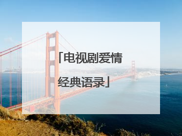 电视剧爱情经典语录