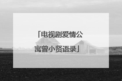 电视剧爱情公寓曾小贤语录