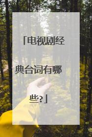 电视剧经典台词有哪些?