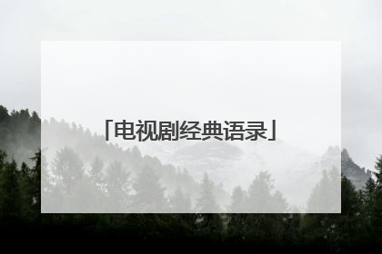 电视剧经典语录