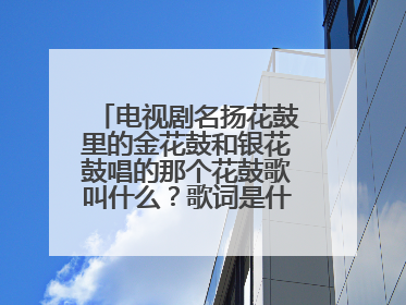电视剧名扬花鼓里的金花鼓和银花鼓唱的那个花鼓歌叫什么?歌词是什么呀?