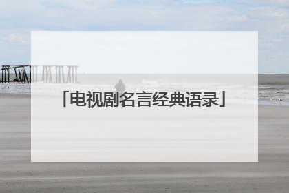 电视剧名言经典语录